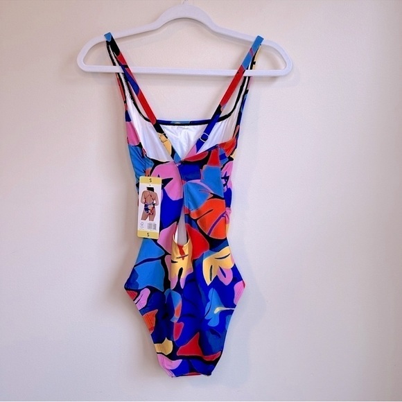 NWT Nautica Women’s Shirred One Piece Brightly Colored Swimsuit Size X-Small - Picture 5 of 16